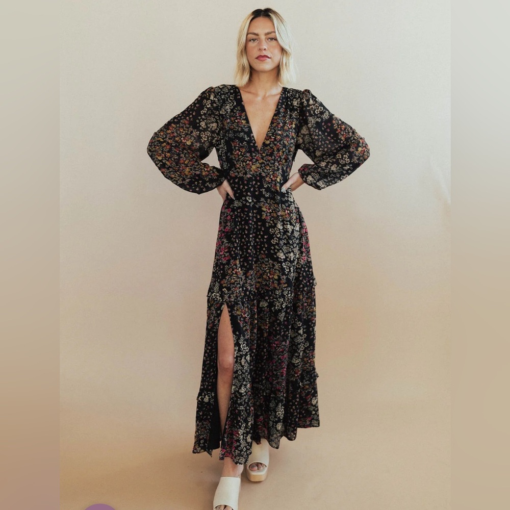 NWT Baltic born black floral maxi